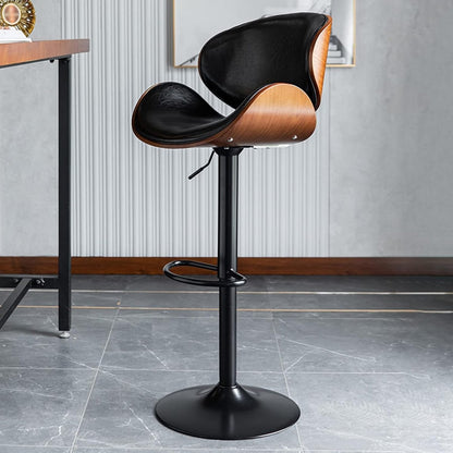 SERENITà European Black Modern Bar Stools Swivel Bar Stool Chair Counter Height Barstool with 360 Degree Swivel Seat - Image 2