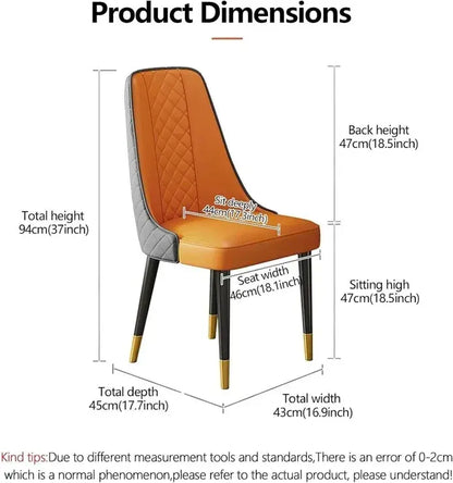VELLUTO Golden Frame Mid Century Modern Dining Chair Faux Leather Side Chair Upholstered Dining Chairs Set of 2  - Image 4