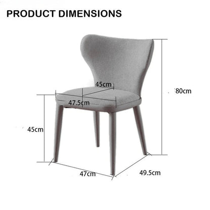 VELLUTO Modern Kitchen Dining Room Chairs Faux Leather Flannel Accent Chairs Metal Vanity Lounge Chair with Back for Living Room Set of 2(Brown) - Image 4