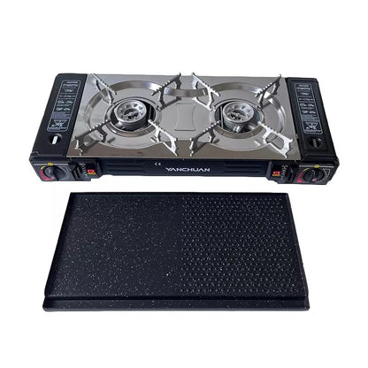 2 Burner Butane Countertop Stove, Portable Adjustable Burners with Carry Case, Portable Camping Stove with Baking Tray - Image 2