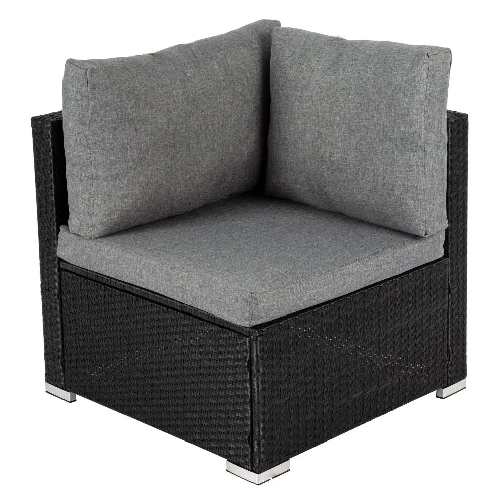 Large Modular Outdoor Ottoman Lounge Set in Black - Image 9