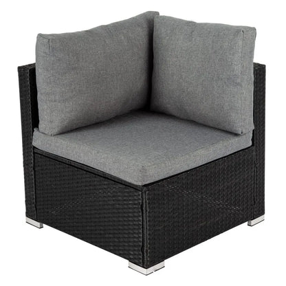 Large Modular Outdoor Ottoman Lounge Set in Black - Image 9