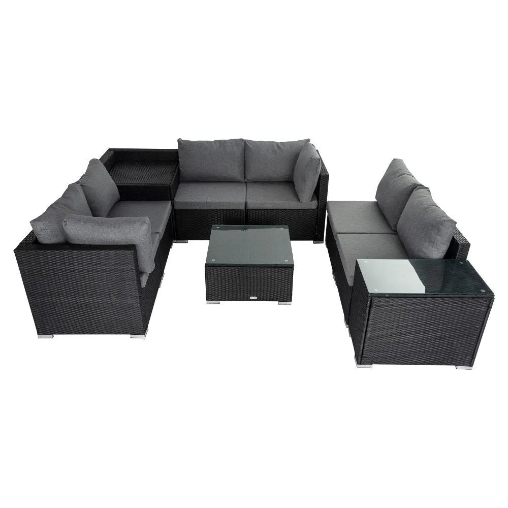Modular Outdoor Lounge Set-9pcs Sofa, Armchairs and Coffee Table - Image 5