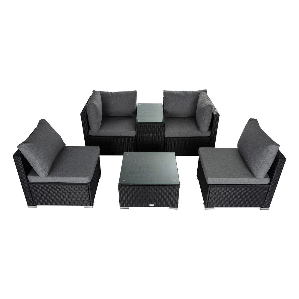 Modular Outdoor Lounge Set-9pcs Sofa, Armchairs and Coffee Table - Image 6