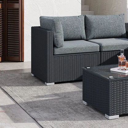 Modular Outdoor Lounge Set-9pcs Sofa, Armchairs and Coffee Table - Image 9