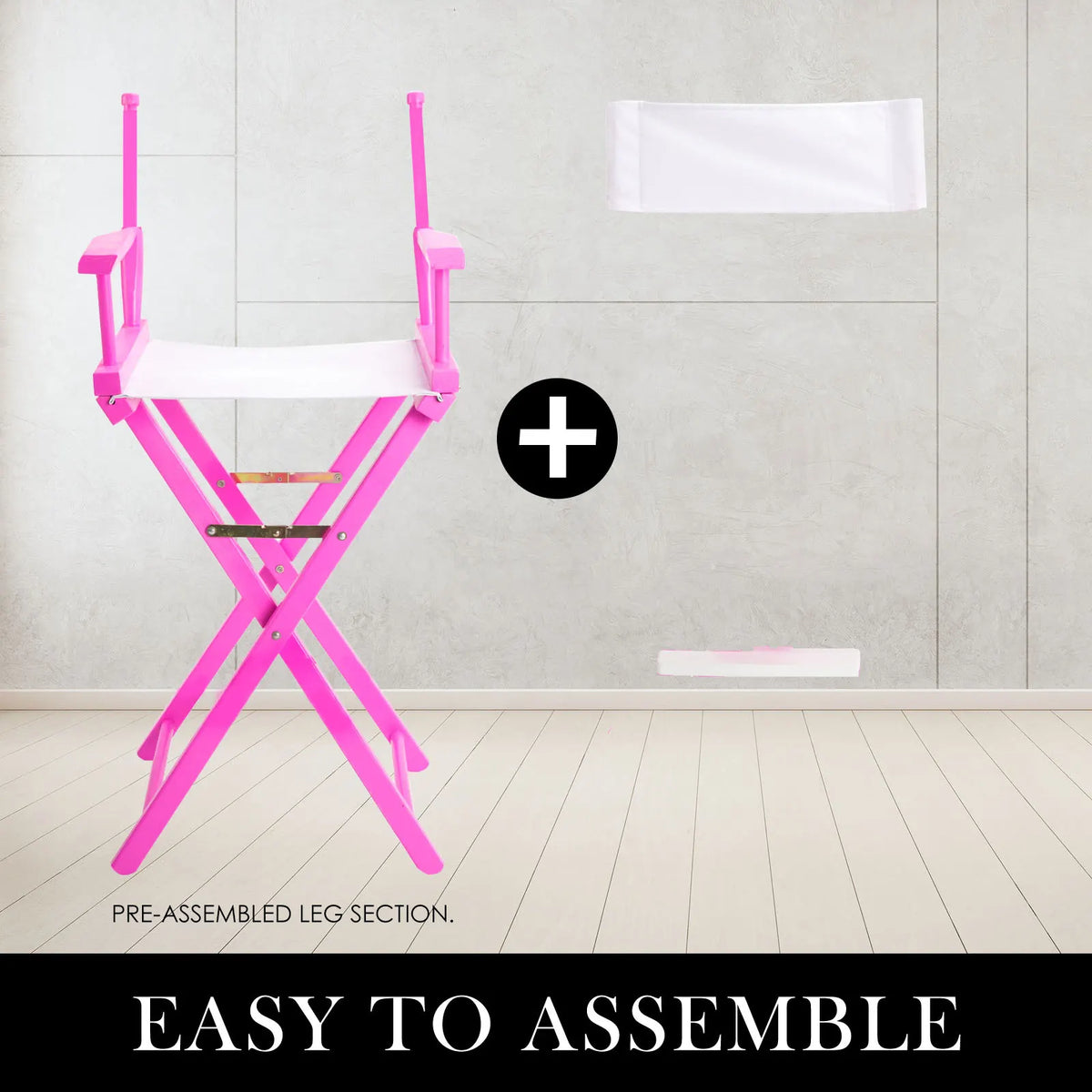 2X Director Movie Folding Tall Chair 76cm PINK HUMOR - Image 9