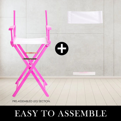 2X Director Movie Folding Tall Chair 76cm PINK HUMOR - Image 9
