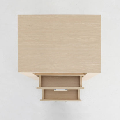 Bedside Table Side Storage Cabinet Nightstand Bedroom 2 Drawer 1 Shelf ZURI OAK - Image 7