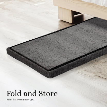 Foldable Storage Ottoman - Flip Lid Side Table Toy Blanket Organiser Seat KIRA BLACK - Image 7