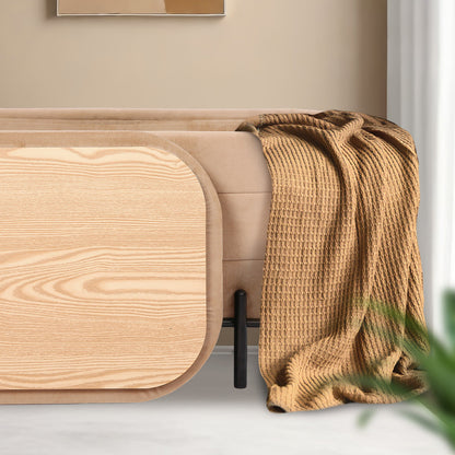 La Bella Coffee Table Storage Ottoman - Velvet Blanket Box Bench DEMI - CAMEL BEIGE - Image 8