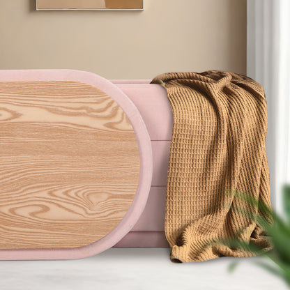 Coffee Table Storage Ottoman - Chenille Fabic Padded Blanket Box Bench CELIA - PINK - Image 8