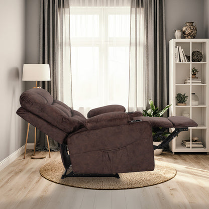 8-Point Electric Massage Recliner Chair - Leathaire Lounge Sofa Armchair AVERY BROWN - Image 6