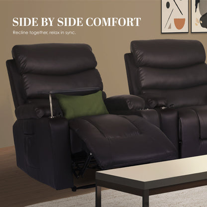8-Point Electric Massage Recliner Chair - PU Leather Electric Lounge Sofa Armchair HARLOW BROWN - Image 8