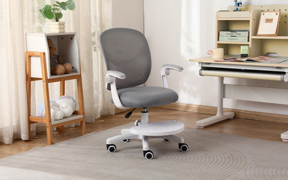 Kids Desk Chair - Children Office Study Seat with Footrest NOVA - Grey - Image 2