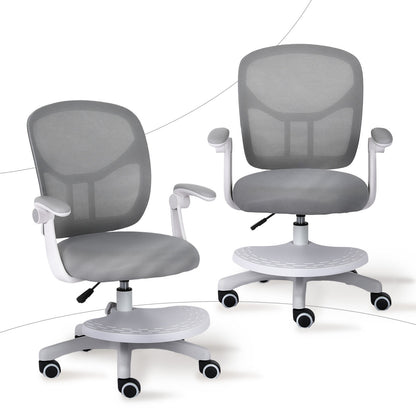 Kids Desk Chair - Children Office Study Seat with Footrest NOVA - Grey - Image 4