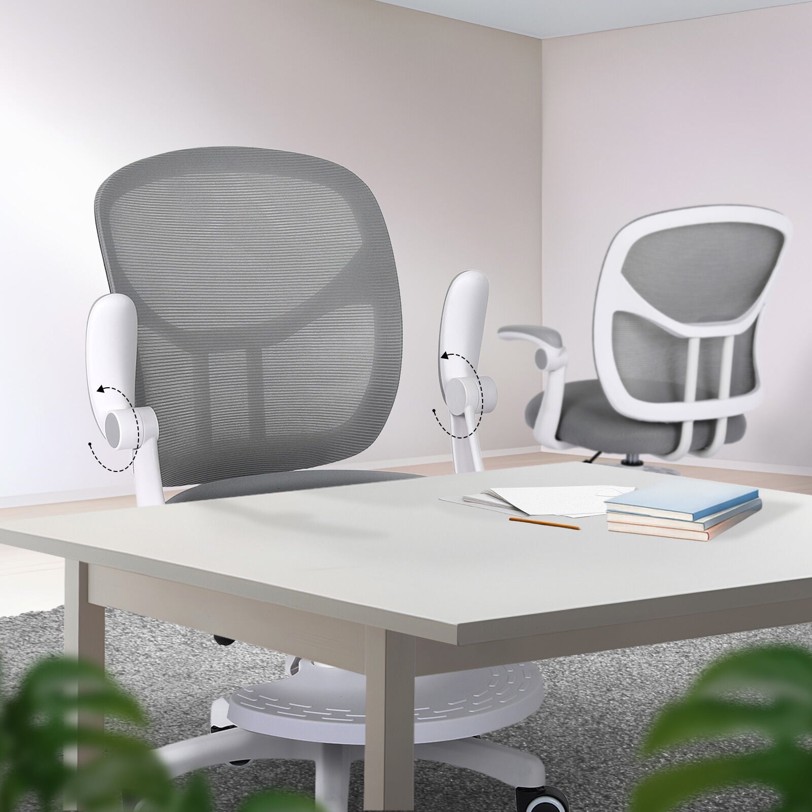 Kids Desk Chair - Children Office Study Seat with Footrest NOVA - Grey - Image 7