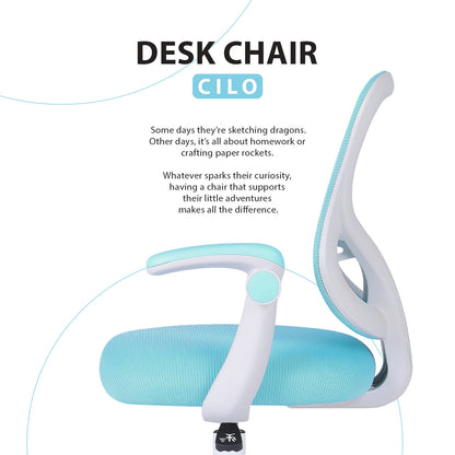 Kids Desk Chair - Children Office Study Seat with Footrest CILO - Blue - Image 3
