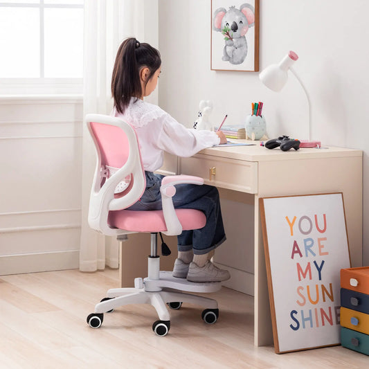 Kids Desk Chair - Children Office Study Seat with Footrest CILO - Pink - Image 5