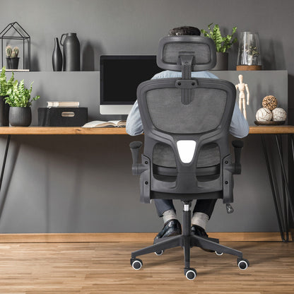 Work Office Chair - Lumber Support, Flip-up Armrest, Adjustable Headrest SITIO - Black - Image 9
