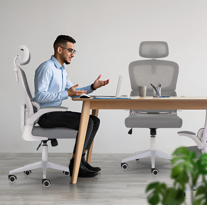 Work Office Chair - Lumber Support, Flip-up Armrest, Adjustable Headrest SITIO - GREY - Image 5