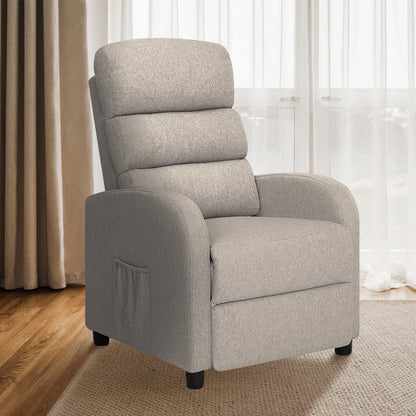 Home Recliner Chair - Linen Fabric Sofa Lounge Armchair SHILOH GREY - Image 4