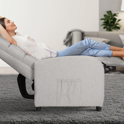 Home Recliner Chair - Linen Fabric Sofa Lounge Armchair SHILOH GREY - Image 9