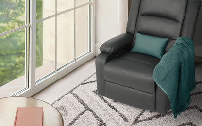 Home Recliner Chair - PU Leather Sofa Lounge Armchair MARLO GREY - Image 2