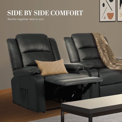 Home Recliner Chair - PU Leather Sofa Lounge Armchair MARLO GREY - Image 5