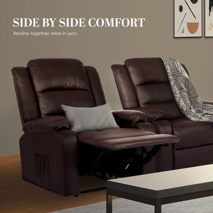 Home Recliner Chair - PU Leather Sofa Lounge Armchair MARLO BROWN - Image 5