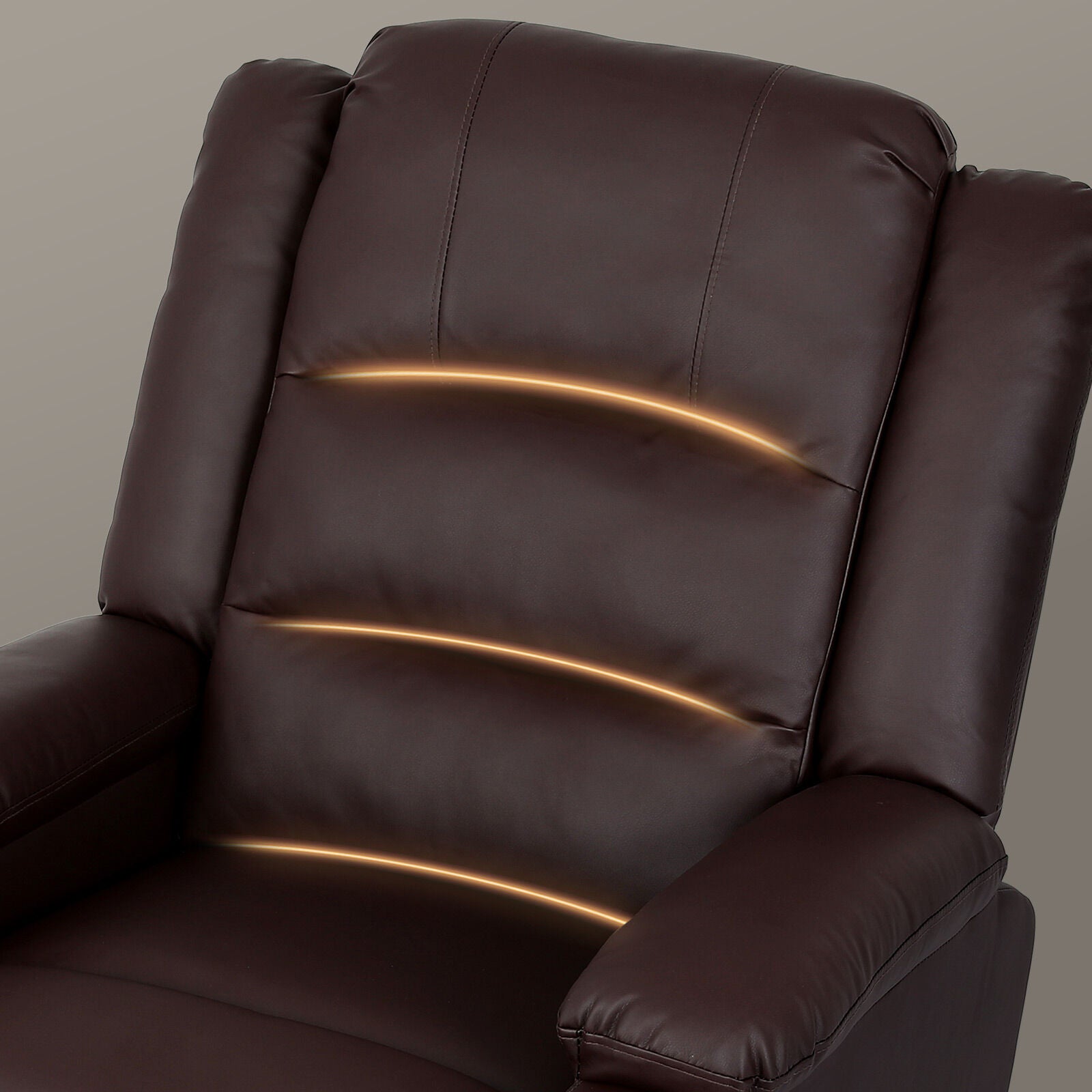 Home Recliner Chair - PU Leather Sofa Lounge Armchair MARLO BROWN - Image 8