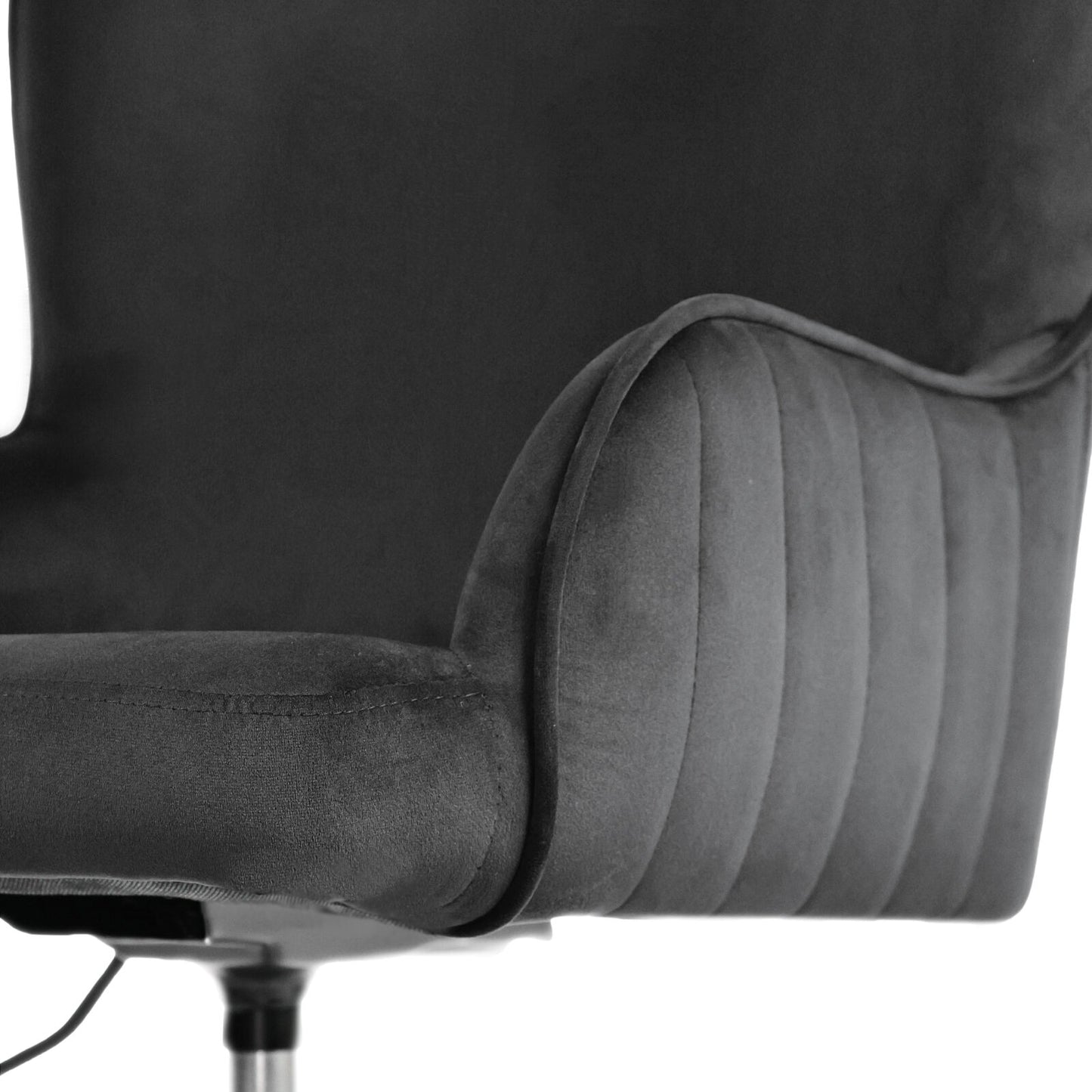Desk Armchair - Home Office Swivel Chair Adjustable Height Seat PLUME BLACK - Image 9
