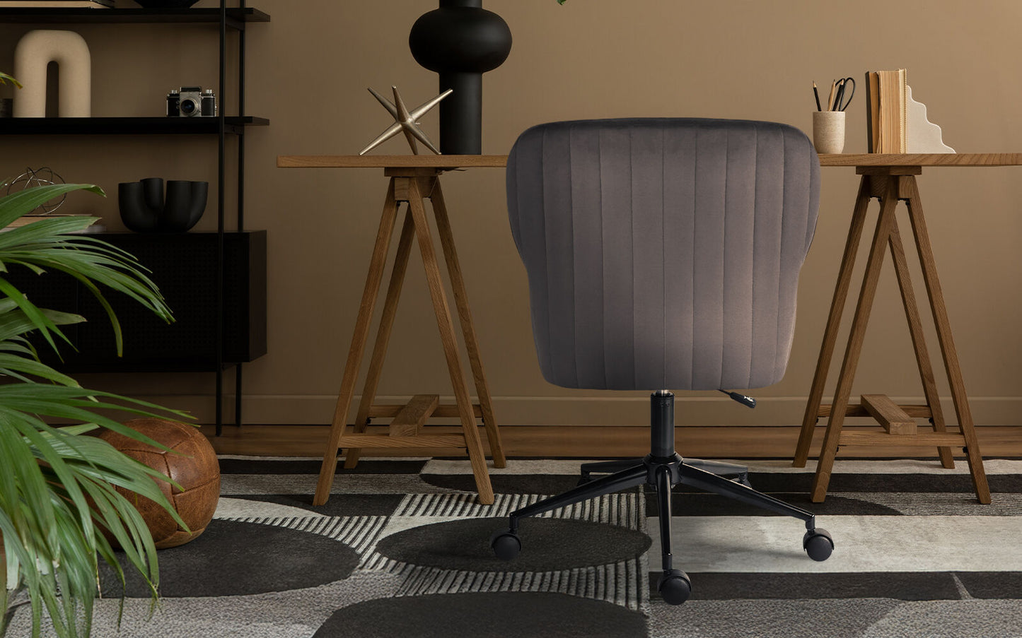 Desk Armchair - Home Office Swivel Chair Adjustable Height Seat PLUME GREY - Image 2