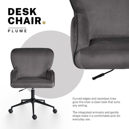 Desk Armchair - Home Office Swivel Chair Adjustable Height Seat PLUME GREY - Image 3