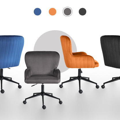 Desk Armchair - Home Office Swivel Chair Adjustable Height Seat PLUME GREY - Image 4