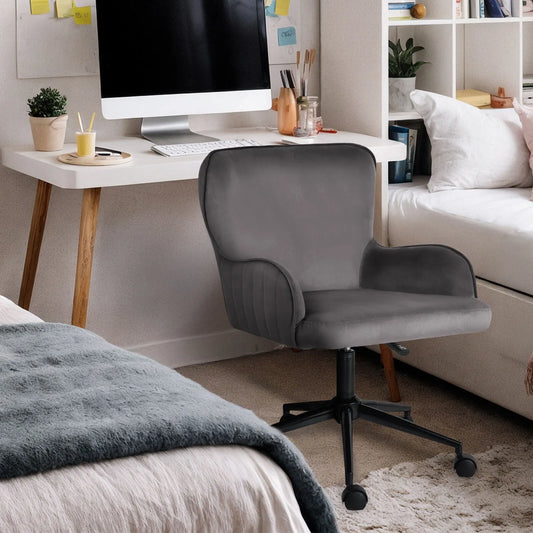 Desk Armchair - Home Office Swivel Chair Adjustable Height Seat PLUME GREY - Image 5