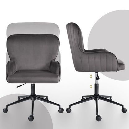 Desk Armchair - Home Office Swivel Chair Adjustable Height Seat PLUME GREY - Image 7