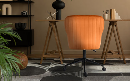 Desk Armchair - Home Office Swivel Chair Adjustable Height Seat PLUME ORANGE - Image 2