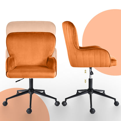 Desk Armchair - Home Office Swivel Chair Adjustable Height Seat PLUME ORANGE - Image 7