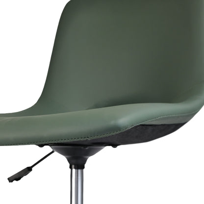 2 Set Office Desk Chair - PU Leather Home Swivel Chair Cut-Out Seat HALO GREEN - Image 8