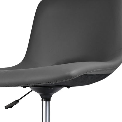 2 Set Office Desk Chair - PU Leather Home Swivel Chair Cut-Out Seat HALO GREY - Image 8