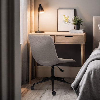 2 Set Office Desk Chair - Loop Yarn Fabric Home Swivel Chair Cut-Out Seat HALO GREY - Image 7