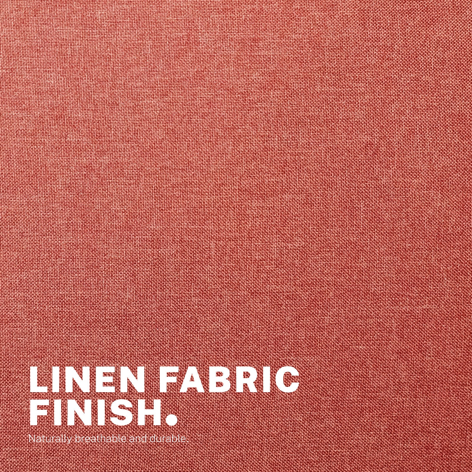Office Desk Chair - Linen Fabric Armless Swivel Study Seat OVOID EARTHY RED - Image 6