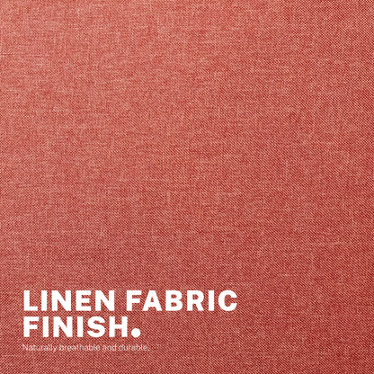 Office Desk Chair - Linen Fabric Armless Swivel Study Seat OVOID EARTHY RED - Image 6