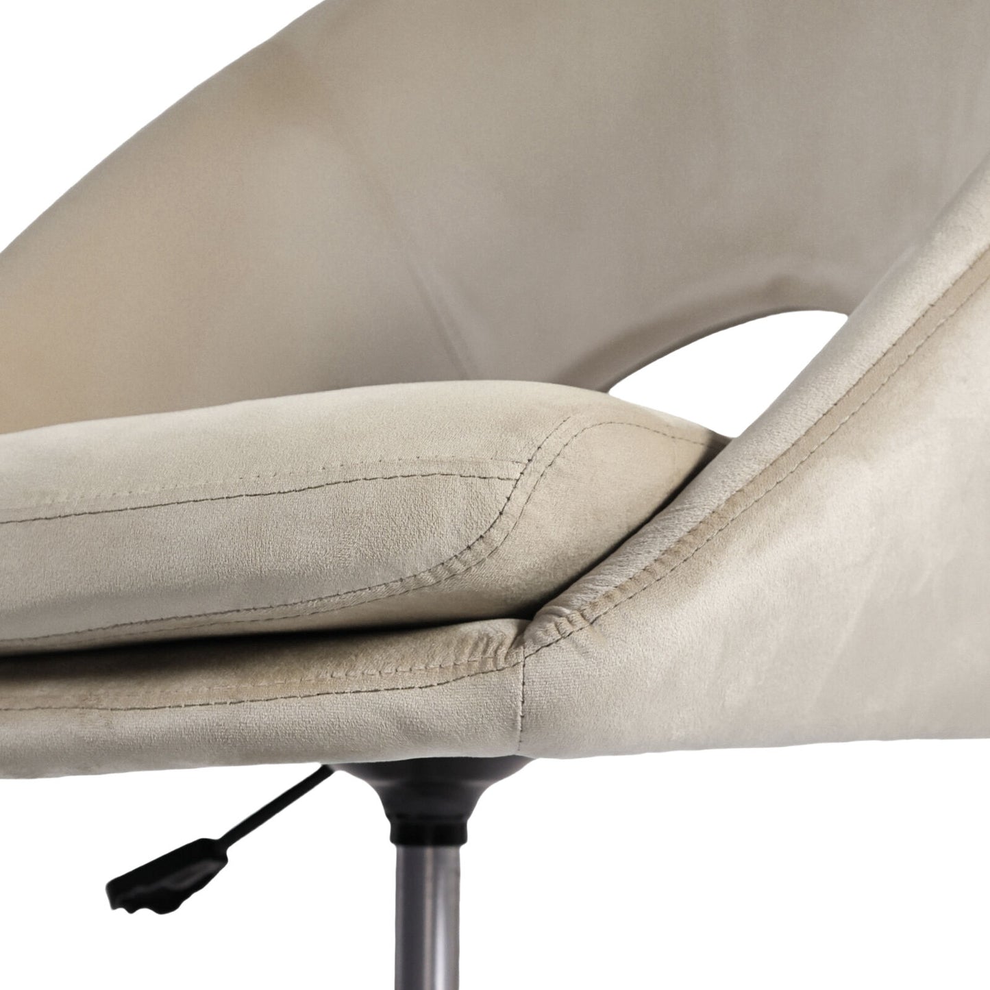 Office Desk Chair - Velvet Home Office Swivel Computer Seat COVE CREAM - Image 9