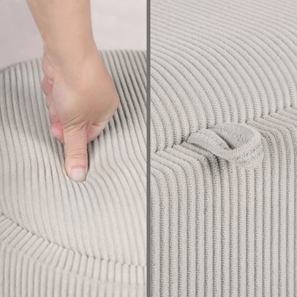Coffee Table Storage Ottoman - Corduroy Padded Blanket Box Bench ESME CREAM - Image 7