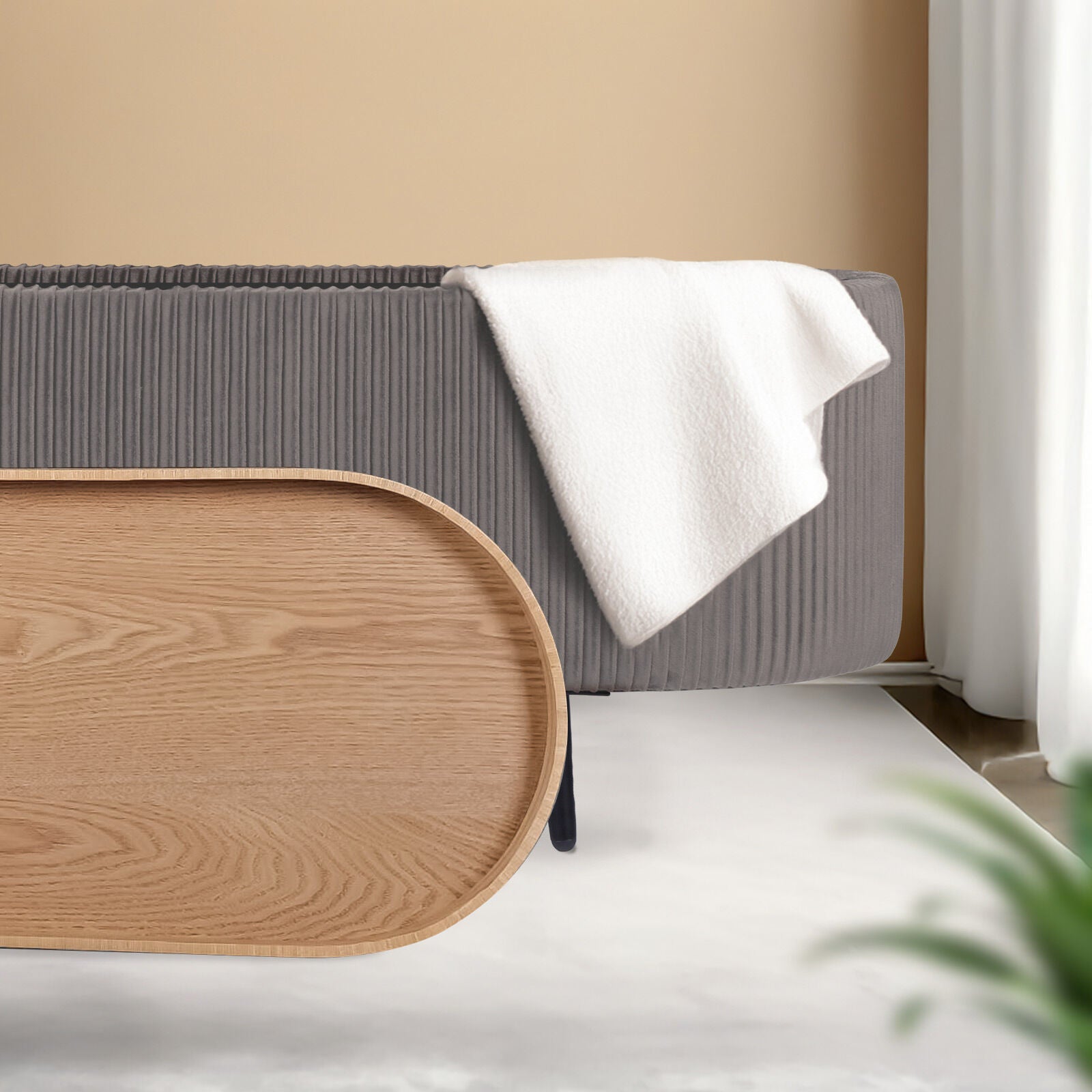 Coffee Table Storage Ottoman - Velvet Padded Blanket Box Bench IRENE GREY - Image 9