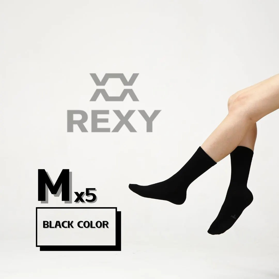 5X Rexy 3D Seamless Crew Socks Medium Slim Breathable BLACK - Image 3