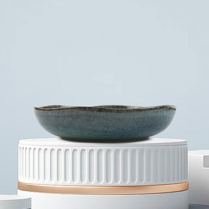 3 Pieces Reactive Glazed Ceramic Organic Fine Dinner Set with Plate and Bowl EARTHY AQUA - Image 8