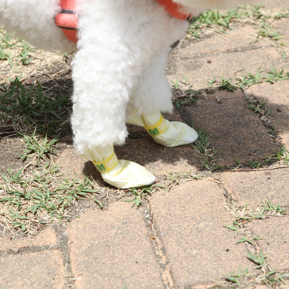 28pc X Dog Shoes Waterproof Disposable Boots Anti-Slip Pet Socks M YELLOW - Image 3