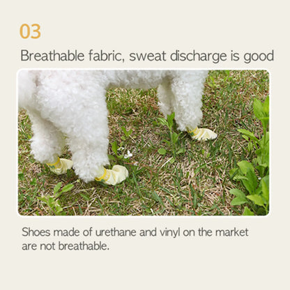 28pc X Dog Shoes Waterproof Disposable Boots Anti-Slip Pet Socks M YELLOW - Image 7
